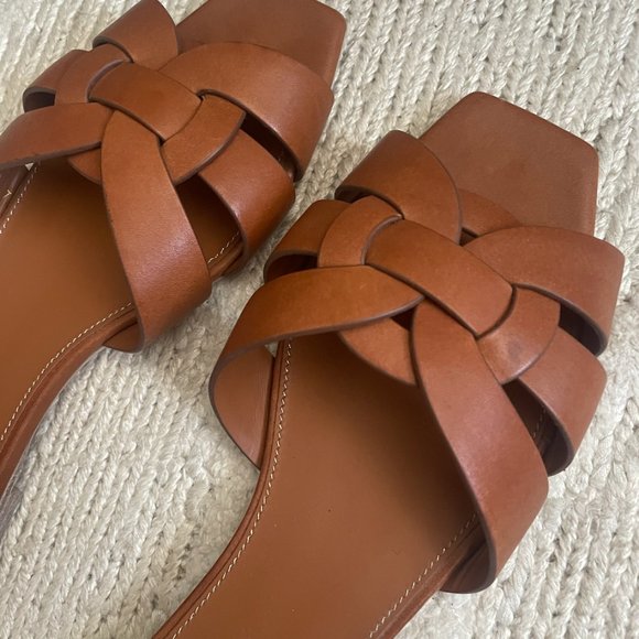 Saint Laurent Nu Pieds Leather Slides - Picture 2 of 4